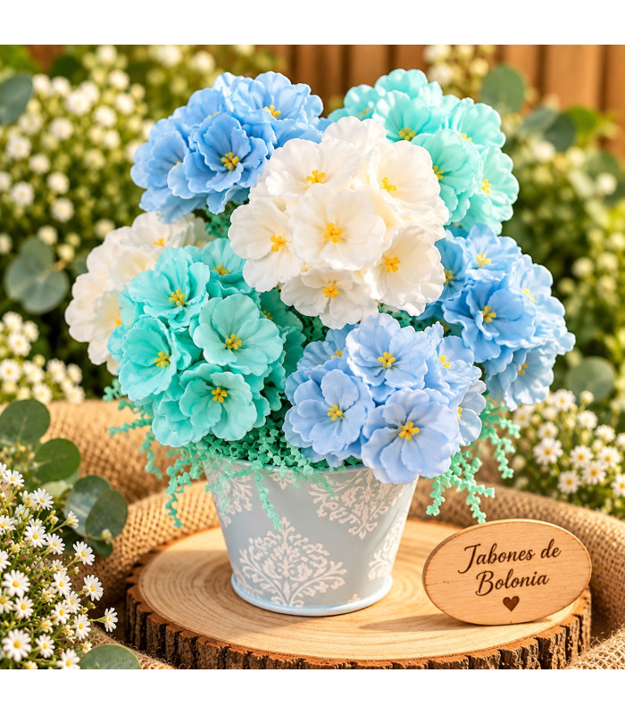 Ramo De Flores De Jabón En Maceta Decorativa