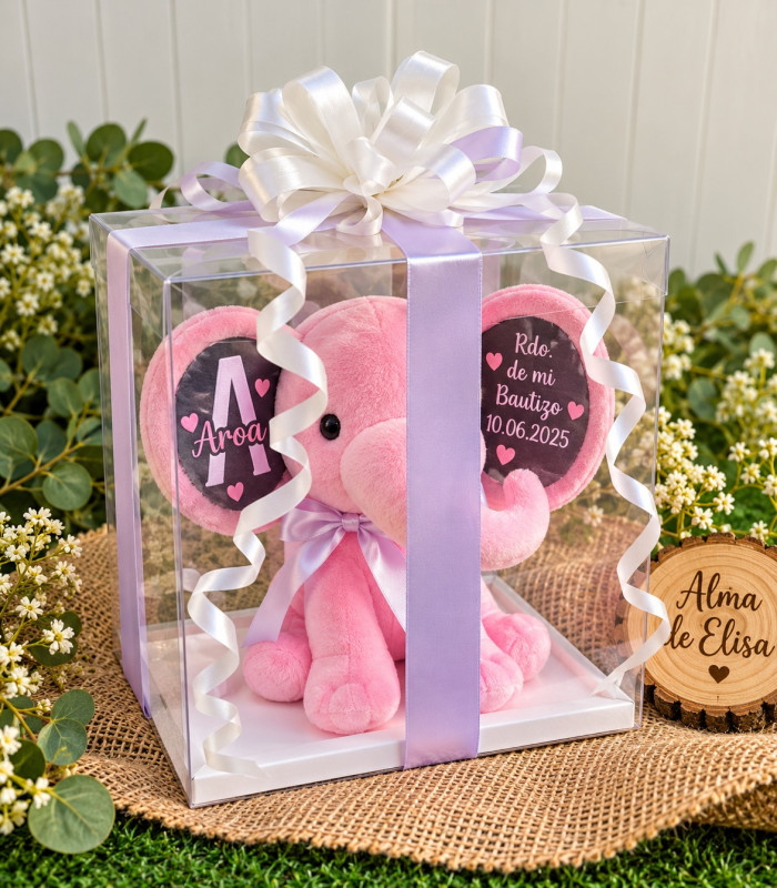 Elefante De Peluche Personalizado Con Datos De Nacimiento
