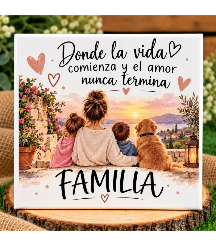 Azulejo Personalizado Sublimado Con Diseño Y Frase