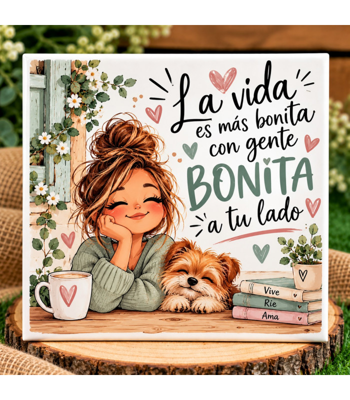 Azulejo Personalizado Sublimado Con Diseño Y Frase