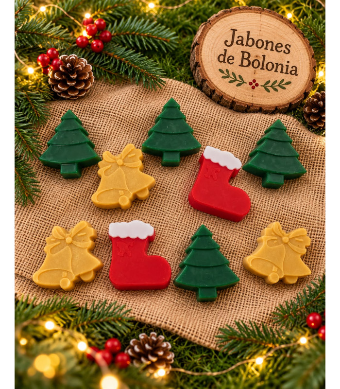 Jabones Navideños Artesanales Árbol, Campana Y Calcetín