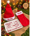 Pack Papá Noel Personalizado Con Bandeja, Gorro Y Calcetín