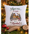 Cojín De Navidad Personalizado Con Nombre Y Relleno 42,5 × 42,5 cm