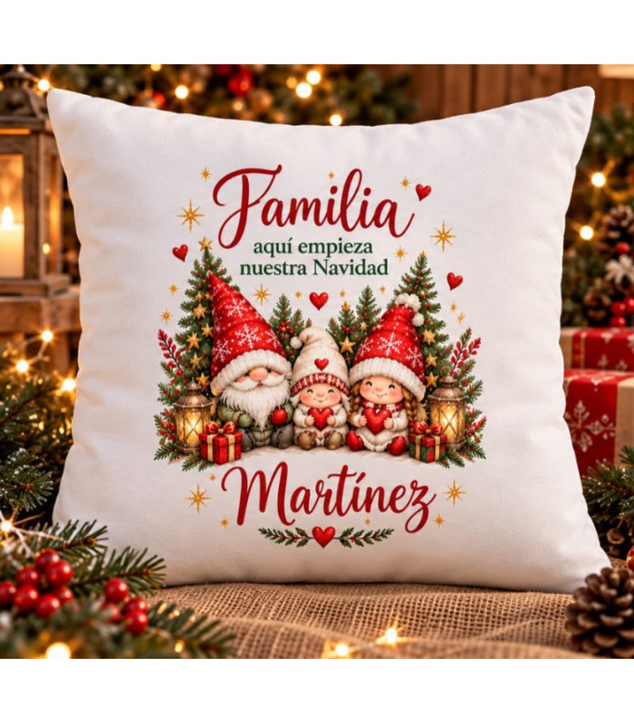 Cojín De Navidad Personalizado Con Nombre Y Relleno 42,5 × 42,5 cm