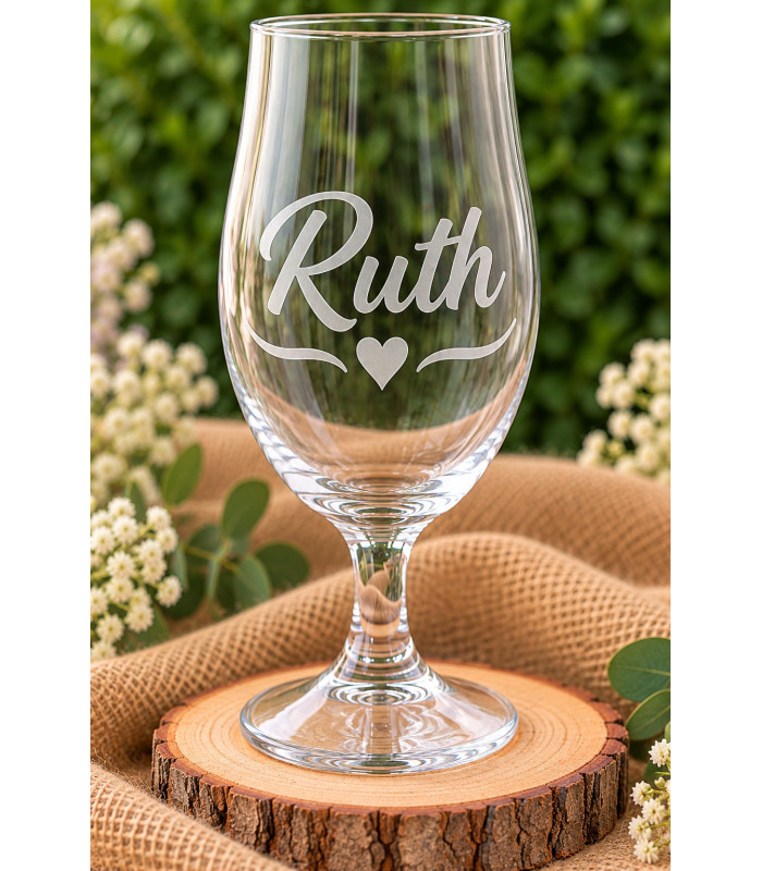 Copa De Cerveza Personalizada Con Nombre Grabado En Cristal