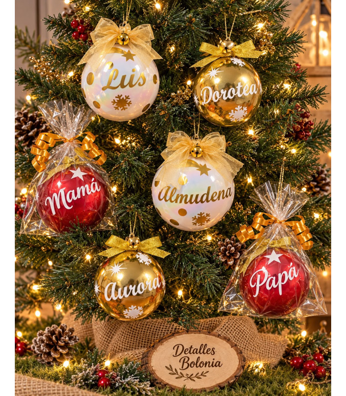Bola De Navidad Personalizada Con Nombre De 8 Cm